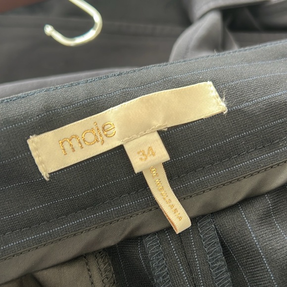 Maje pinstripe pleat front pants navy sz34 - Picture 6 of 6